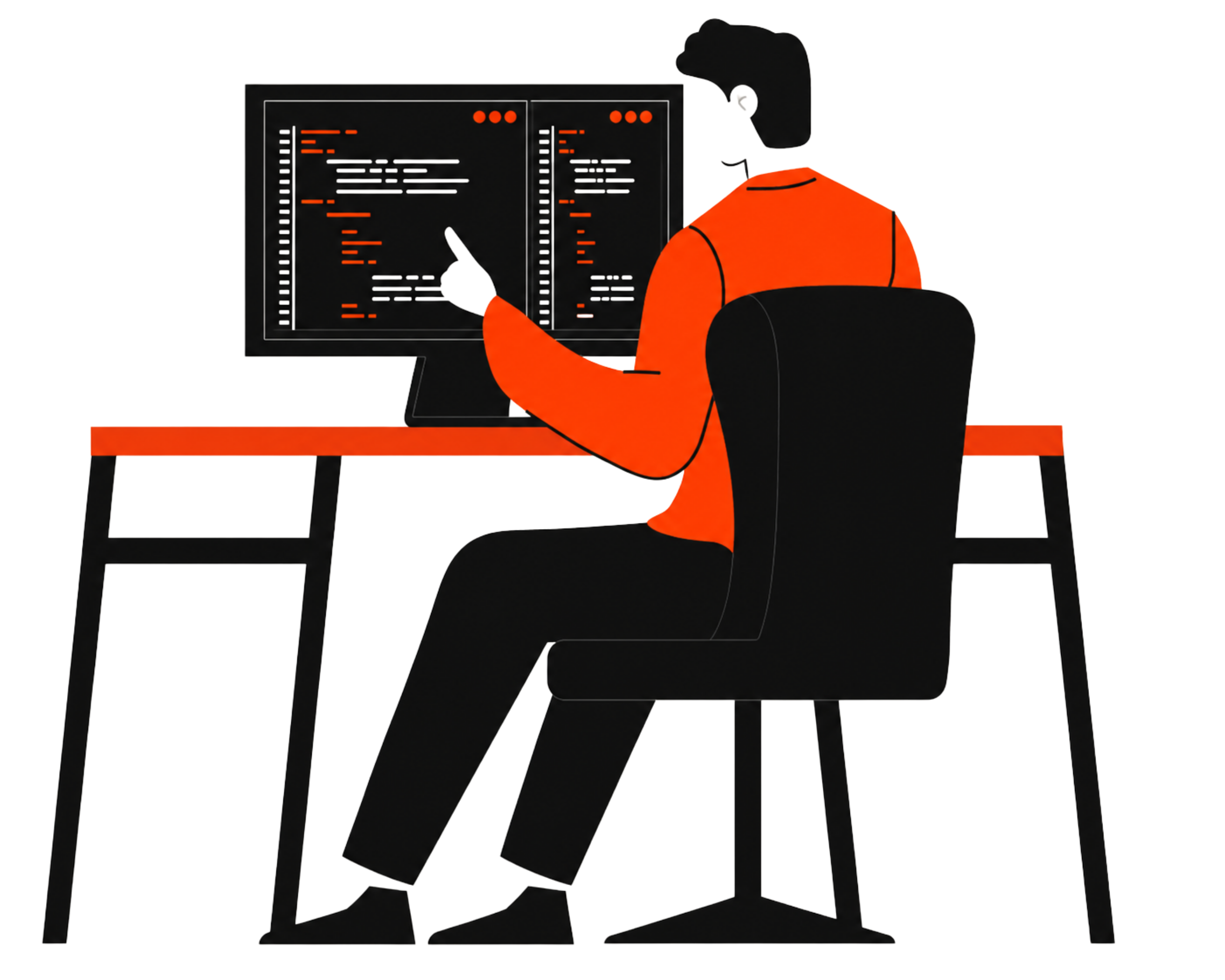 Developer at desk